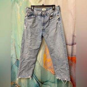 Agolde High-Rise Straight Leg Jeans Blue. 90S CROP Size: 31
